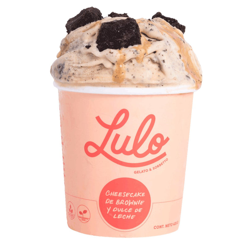 Lulo Gelato Cheesecake de Brownie y Dulce de Leche 425 g