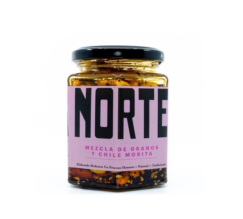 Salsas NORTE Mezcla de Granos y Chile Morita  240 g